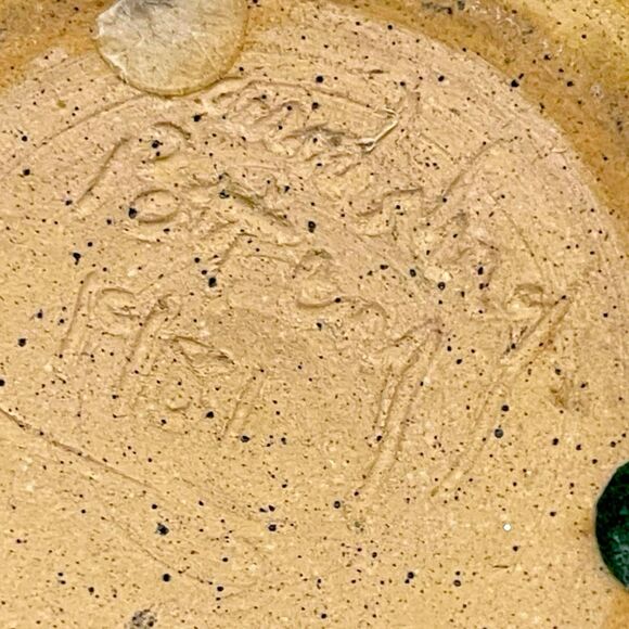 Vtg 1981 Hand-Thrown Studio Pottery Blue & Brown Drip Glaze Stoneware Vase 7.5" - Picture 14 of 14